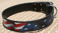 American Rottweiler Leather dog collar-Hand painted best collar American Rottweiler Leather dog collar-Hand painted best collar