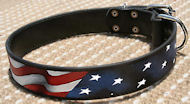 American Flag Dog Collar for Rottweiler -Leather usa collar American Flag Dog Collar for Rottweiler -Leather usa collar