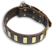 New leather Rottweiler Brown dog collar 18inch/18'' collar -S33p New leather Rottweiler Brown dog collar 18inch/18'' collar -S33p