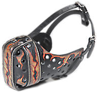 Rottweiler Hand painted leather Muzzle "Dondi" Plus - FLAMES