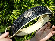 Royal Nappa Padded Hand Made Leather dog collar for Rottweiler