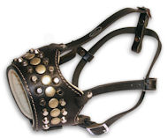 Padde Leather Dog Muzzle with studs for Rottweiler