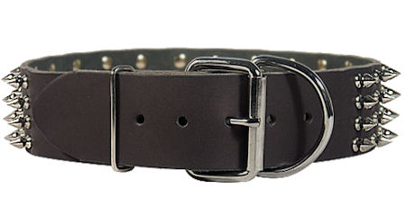 Rottweiler Spike Studded Dog Collar/2 inch wide Leather Studs collar