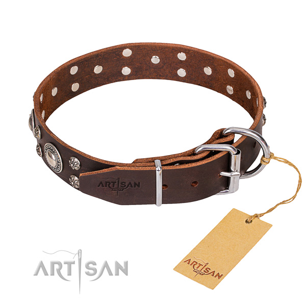 Practical leather collar for your favourite dog