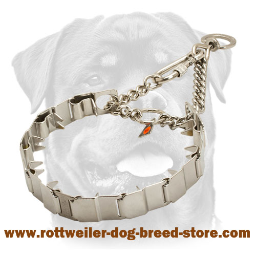 Prong Neck Tech Dog Collar with Removable Links for Rottweiler
