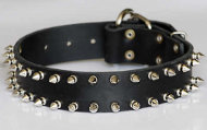 Leather Spiked Dog Collar-2 Rows of spikes(custom collar)
