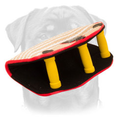 Rottweiler puppy bite builder of jute with 3 padded handles
