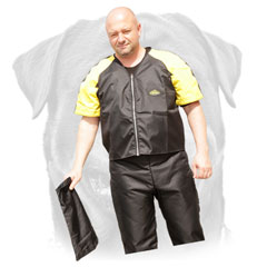 Nylon     scratch pants and jacket for safe Rottweiler training