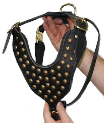 Handmade leather dog harness