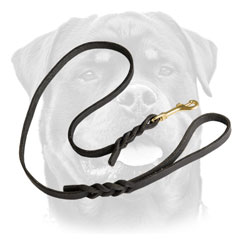 Soft Handle On Leather Dog Leash     For Rottweiler 