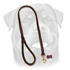 Braided Leather Dog Leash For Rottweiler 