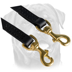 Brass Snap Hooks On     Reliable Leather Dog Leash For Rottweiler 