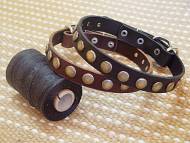 Leather Special Dog Collar With Circles Leather Special Dog Collar With Circles
