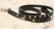 Leather dog leash with studs for walking , tracking Length 2-6'