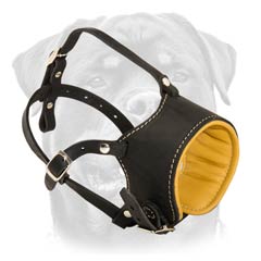 Comfortable exclusive Nappa padded dog muzzle