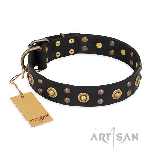 Comfy wearing exquisite dog collar with reliable fittings