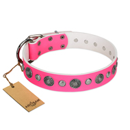 "Glamorous Shine" FDT Artisan Stylish Leather Rottweiler Collar with Old Silver-like Plated Decorations "Glamorous Shine" FDT Artisan Stylish Leather Rottweiler Collar with Old Silver-like Plated Decorations