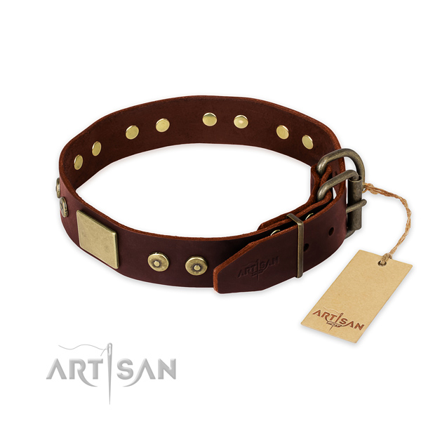Durable decorations on comfortable wearing dog collar