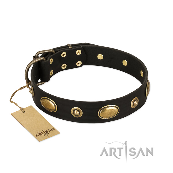 Extraordinary full grain genuine leather collar for your canine