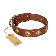 "Flight of Fancy" FDT Artisan Adorned Leather Rottweiler Collar "Flight of Fancy" FDT Artisan Adorned Leather Rottweiler Collar