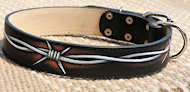 Handpainted by our artists leather best dog collar-Barbed Wire Handpainted by our artists leather best dog collar-Barbed Wire