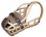 Agitation Leather Wire Basket Dog Muzzle for Rottweiler