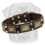 High Quality War Rottweiler Leather Collar