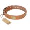 "The Middle Ages" FDT Artisan Handcrafted Tan Leather Rottweiler Collar