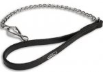 Chain Dog Leash with Leather Handle