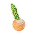 Handmade Rubber Ball with Nylon Strong Rope-2 inches (5 cm)-solid