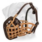 K9 Leather Basket Dog Muzzle-Police Model