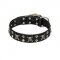 FDT Artisan 'Rock 'n' Roll Style' Fancy Leather Rottweiler Collar with Skulls, Bones and Studs 1 1/2 inch (40 mm) wide