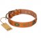 "Dandy Pet" FDT Artisan Handcrafted Tan Leather Rottweiler Collar