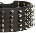 3 inch Spiked Leather Dog Collar for Rottweiler