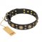 'Baroque Chic' FDT Artisan Studded Black Leather Rittweiler Dog Collar