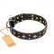 'A La Mode' FDT Artisan Handcrafted Black Leather Rottweiler Collar