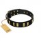 "Glorious Night" FDT Artisan Decorated Black Leather Rottweiler Collar
