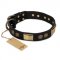 "Ancient Egypt" FDT Artisan Leather Rottweiler Collar with Old Bronze Look Decorations