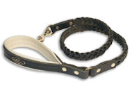 Braided Leather Dog Leash- Braided Lead (not nickel, not bronze)