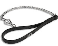 Chain Dog Leash -26 inch with leather handle