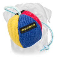 Colorful French Linen Toy on String for Training and Playing 4 1/3 inch (11 cm)