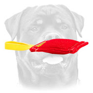 French Linen bite tug - 2 1/3 inch x 8 inch (6cm x 20 cm) with handle