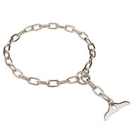 FUR SAVER DOG COLLAR & TOGGLE - Chain Choke Chrome Plated Steel Training Dog Collar