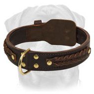 Gorgeous Wide 2 Ply Leather Dog Collar for Strong Rottweilers