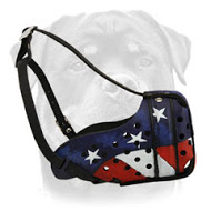 USA Leather Dog Muzzle-Hand-Painted Unique Model for Rottweiler