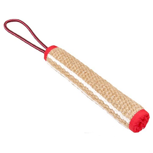 Rottweiler jute bite tug with handle