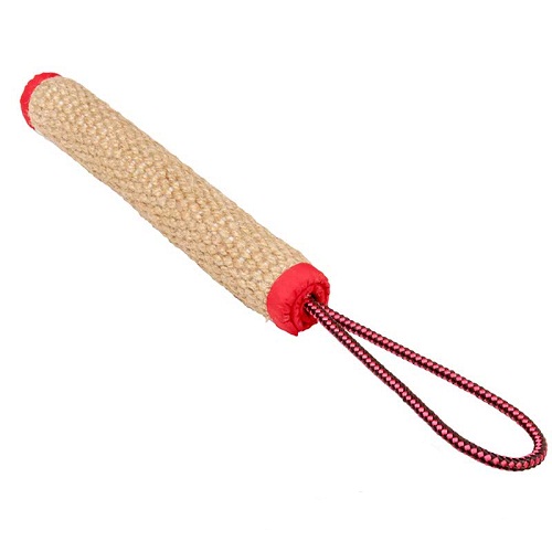 Rottweiler soft jute bite tug with handle