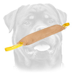 Quality Rottweiler training tug of leather     with handles