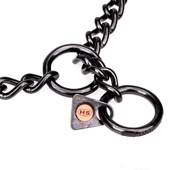 Herm Sprenger Tag on Black Stainless Steel Chain Rottweiler Collar