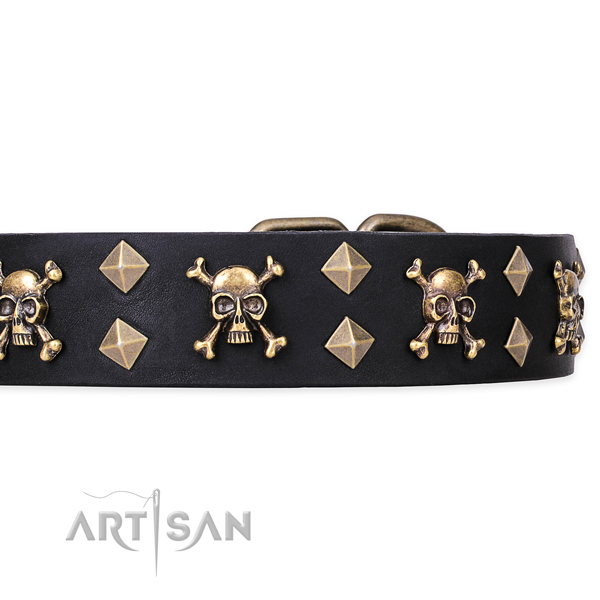 High quality leather dog collar for safe pet control